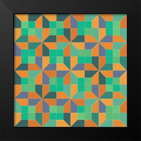 PinwheelTile2 Black Modern Wood Framed Art Print by Tenoever, William
