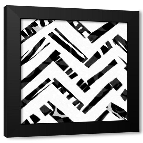 WickerPattern Black Modern Wood Framed Art Print with Double Matting by Tenoever, William