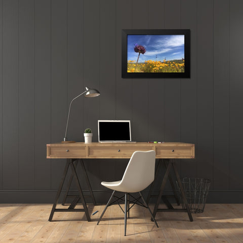 Wildflowers XXXIII Black Modern Wood Framed Art Print by Popcorn