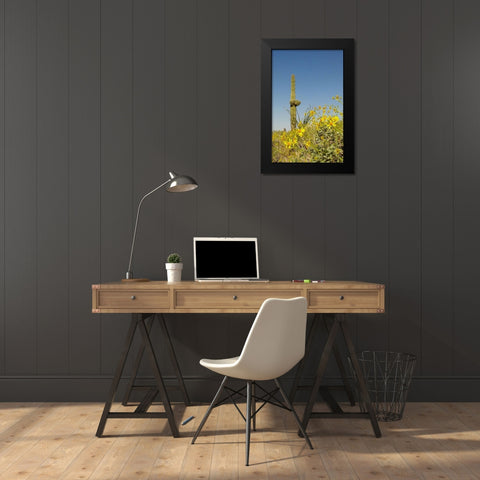 Desert Scape 3 Black Modern Wood Framed Art Print by Popcorn
