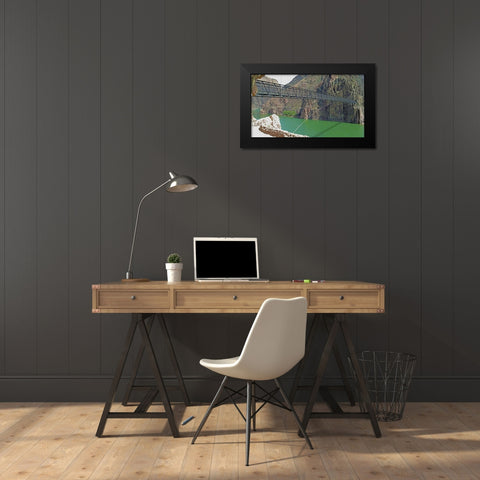 Grand Canyon 8: Black Bridge II Black Modern Wood Framed Art Print by Popcorn