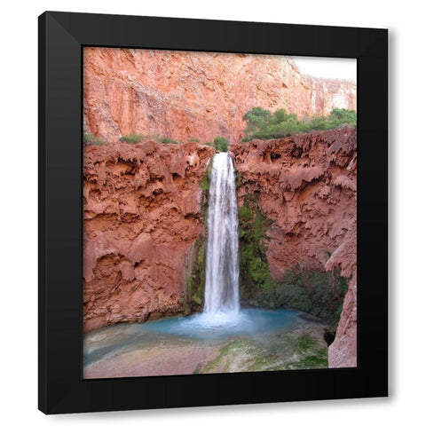 Havasu Falls: Mooney Falls Black Modern Wood Framed Art Print by Popcorn