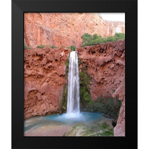 Havasu Falls: Mooney Falls Black Modern Wood Framed Art Print by Popcorn