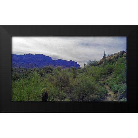 Superstition Mountain I Black Modern Wood Framed Art Print by Popcorn