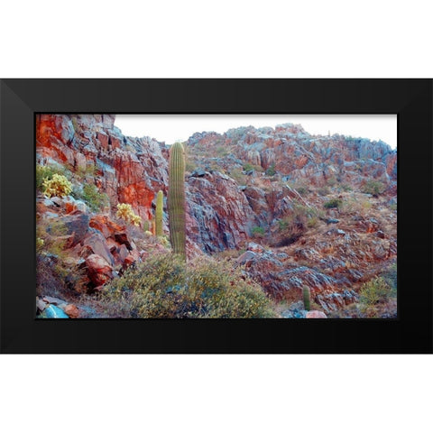 Desert Scape 2 Black Modern Wood Framed Art Print by Popcorn