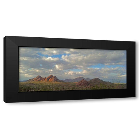 Popago Mountains Black Modern Wood Framed Art Print with Double Matting by Popcorn