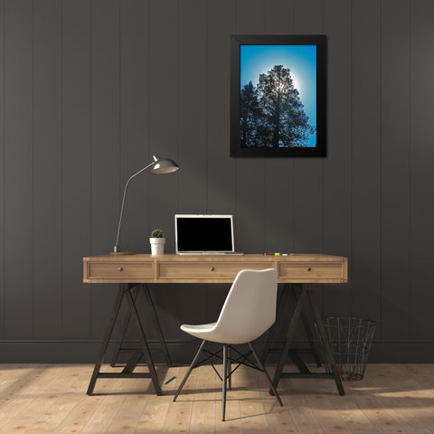 Tree 2 Black Modern Wood Framed Art Print by Popcorn