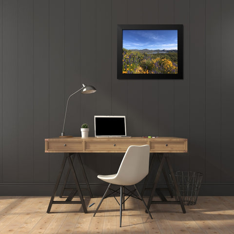 Wildflowers XXV Black Modern Wood Framed Art Print by Popcorn
