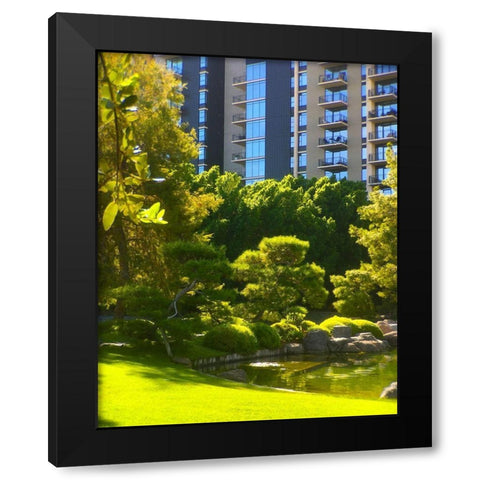 Japanese Friendship Garden II Black Modern Wood Framed Art Print with Double Matting by Tenoever, William