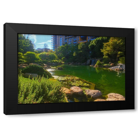 Japanese Friendship Garden IV Black Modern Wood Framed Art Print with Double Matting by Tenoever, William