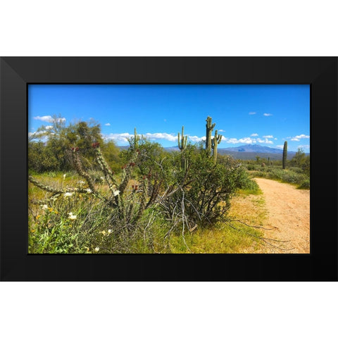 FourPeaks Black Modern Wood Framed Art Print by Tenoever, William