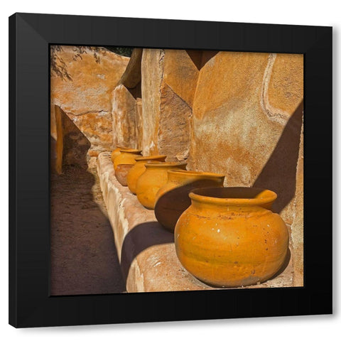Mission Tumacacori: Pots Black Modern Wood Framed Art Print by Popcorn
