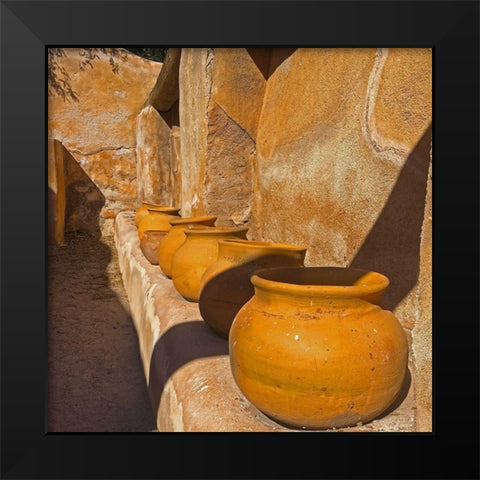Mission Tumacacori: Pots Black Modern Wood Framed Art Print by Popcorn