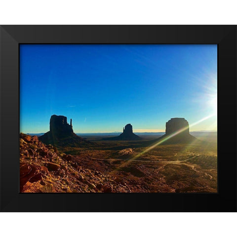 Monument Valley I Black Modern Wood Framed Art Print by Popcorn