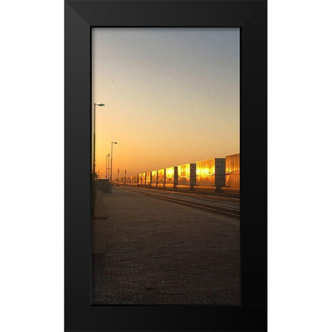Winslow: La Posada Hotel Black Modern Wood Framed Art Print by Popcorn