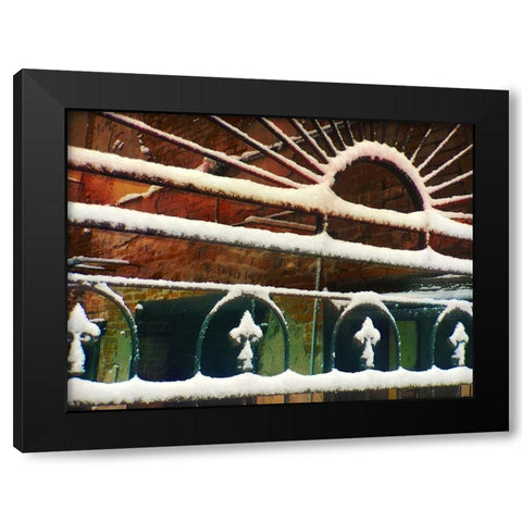 Bartlett Hotel: Iron work II Black Modern Wood Framed Art Print by Popcorn