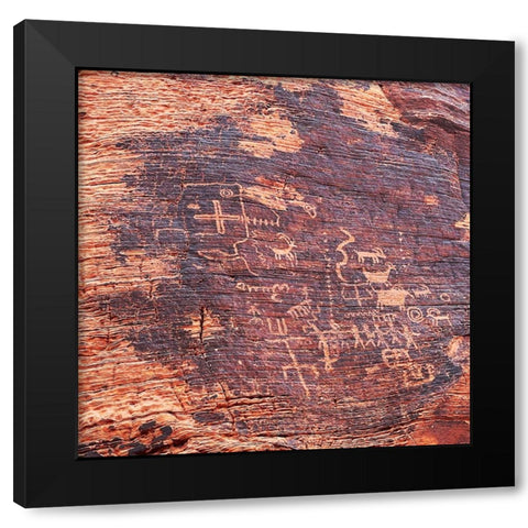 ValleyOfFire:Petroglyphs1 Black Modern Wood Framed Art Print by Tenoever, William