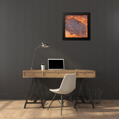 ValleyOfFire:Petroglyphs2 Black Modern Wood Framed Art Print by Tenoever, William