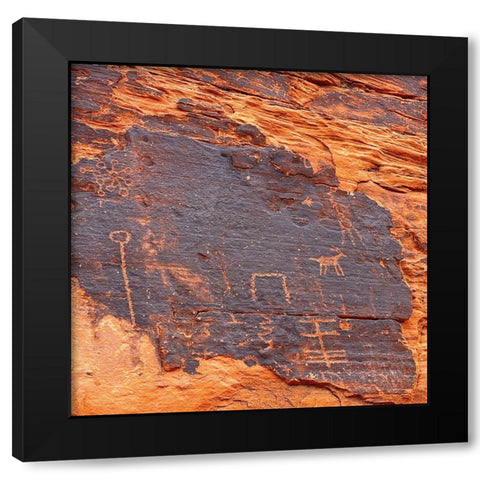 ValleyOfFire:Petroglyphs2 Black Modern Wood Framed Art Print by Tenoever, William