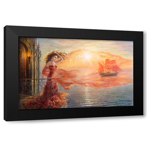 Dream Black Modern Wood Framed Art Print by Dandorf, Olga