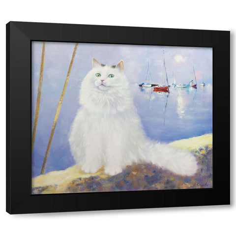 White Nights Black Modern Wood Framed Art Print with Double Matting by Kotinova, Galina