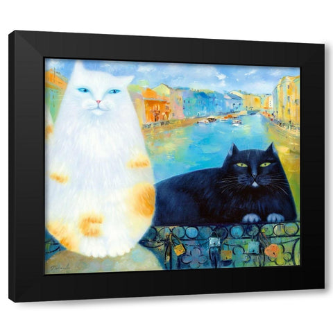 On Fontanka river Black Modern Wood Framed Art Print by Kotinova, Galina