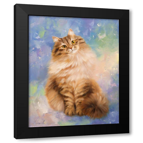 Murka Black Modern Wood Framed Art Print by Kotinova, Galina