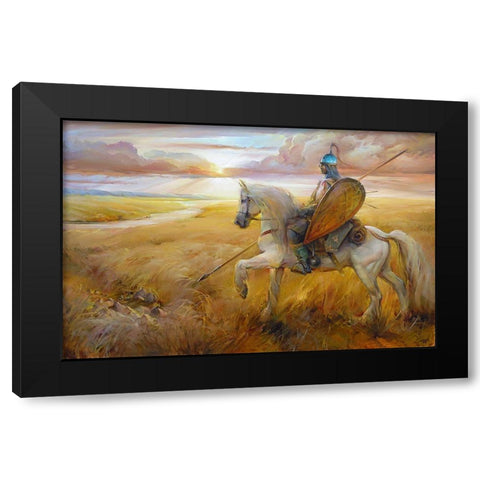Field Black Modern Wood Framed Art Print with Double Matting by Romanov, Roman