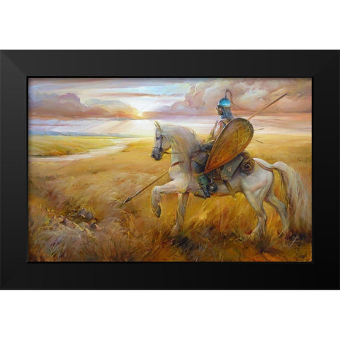 Field Black Modern Wood Framed Art Print by Romanov, Roman