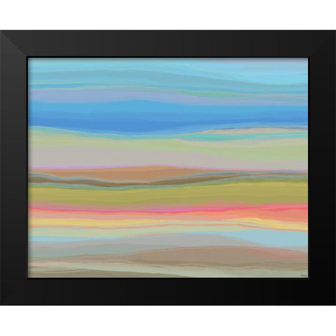 Contours VIII Black Modern Wood Framed Art Print by Tienhaara, Michael