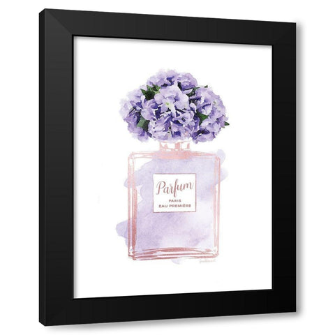 Parfume Violet with Hydrangea Black Modern Wood Framed Art Print by Greenwood, Amanda