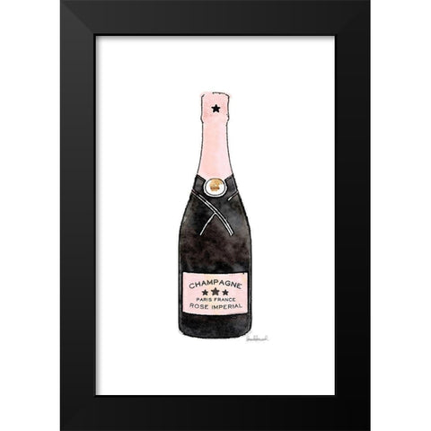 Pink Champange Black Modern Wood Framed Art Print by Amanda Greenwood