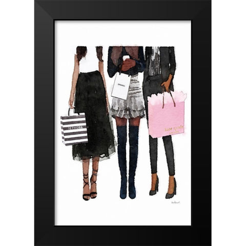 Freinds Shopping II Black Modern Wood Framed Art Print by Amanda Greenwood