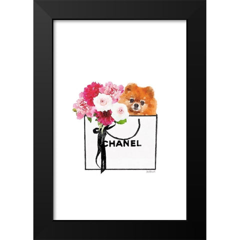 Pom and Shopping Black Modern Wood Framed Art Print by Greenwood, Amanda