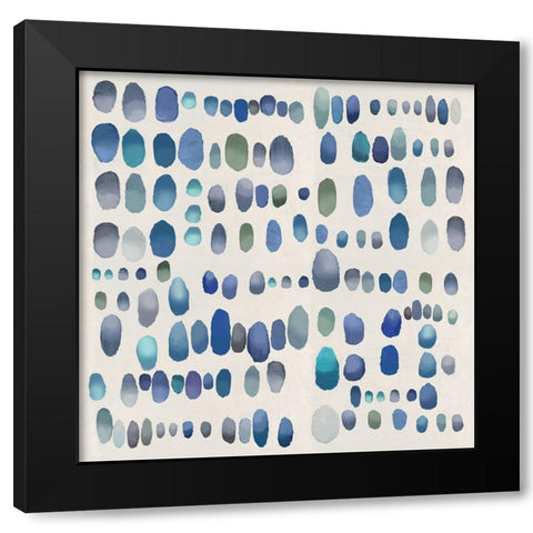 Playful Blue and Green I Black Modern Wood Framed Art Print by Perry, Angela
