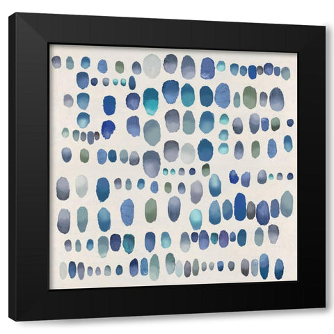 Playful Blue and Green II Black Modern Wood Framed Art Print with Double Matting by Perry, Angela