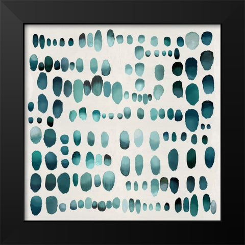 Playful Teal I Black Modern Wood Framed Art Print by Perry, Angela
