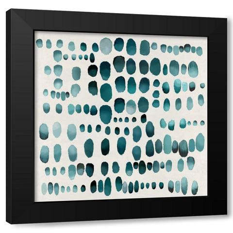Playful Teal II Black Modern Wood Framed Art Print by Perry, Angela