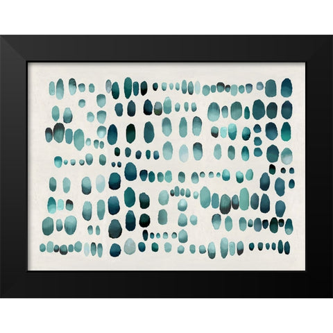 Playful Teal III Black Modern Wood Framed Art Print by Perry, Angela