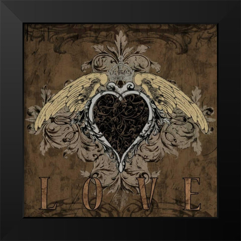 Love Black Modern Wood Framed Art Print by Glover, Brandon