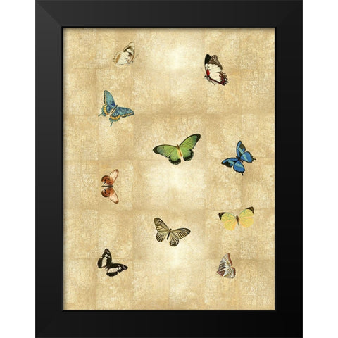 Butterflies on Gold I Black Modern Wood Framed Art Print by Blake, Madeline
