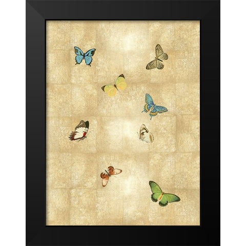 Butterflies on Gold II Black Modern Wood Framed Art Print by Blake, Madeline