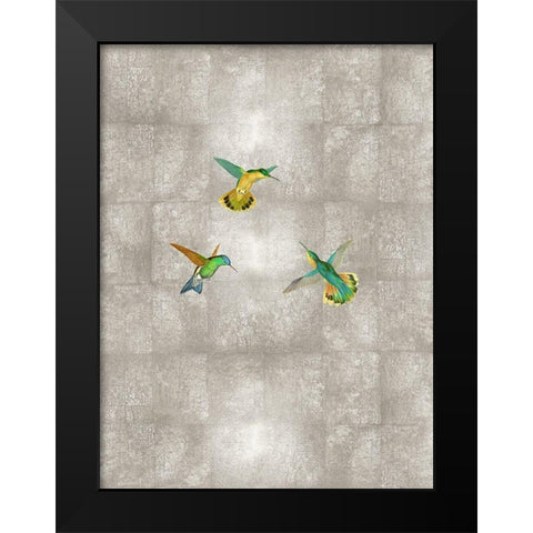 Hummingbirds I Black Modern Wood Framed Art Print by Blake, Madeline