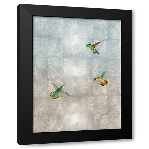 Hummingbirds II Black Modern Wood Framed Art Print with Double Matting by Blake, Madeline