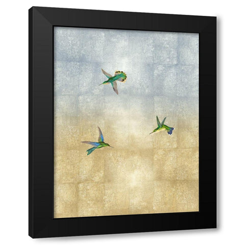 Hummingbirds in Flight I Black Modern Wood Framed Art Print by Blake, Madeline