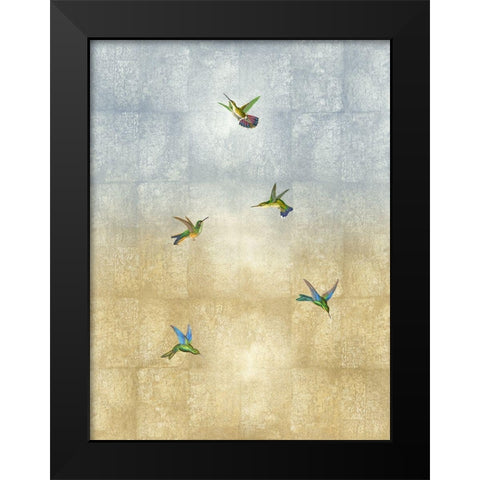 Hummingbirds in Flight II Black Modern Wood Framed Art Print by Blake, Madeline
