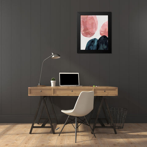 Organic Shapes Black Modern Wood Framed Art Print by Creative Artists Studio