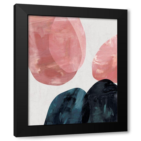 Organic Shapes Black Modern Wood Framed Art Print by Creative Artists Studio
