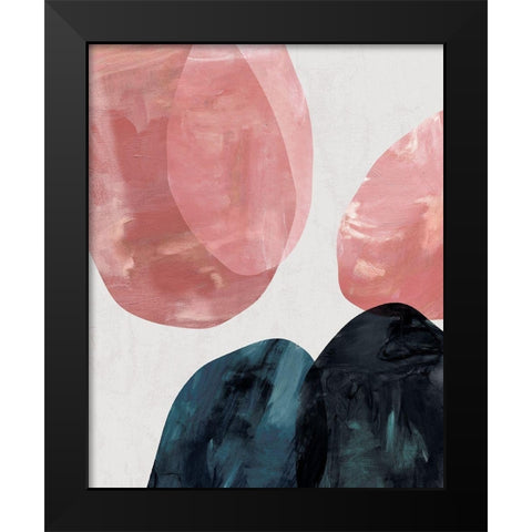 Organic Shapes Black Modern Wood Framed Art Print by Creative Artists Studio