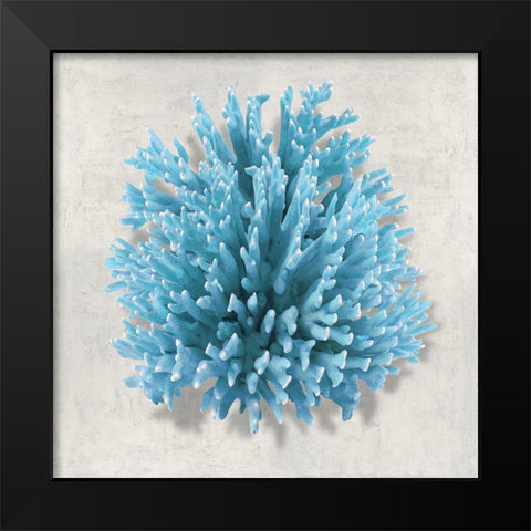 Coral Aqua I Black Modern Wood Framed Art Print by Kelly, Caroline